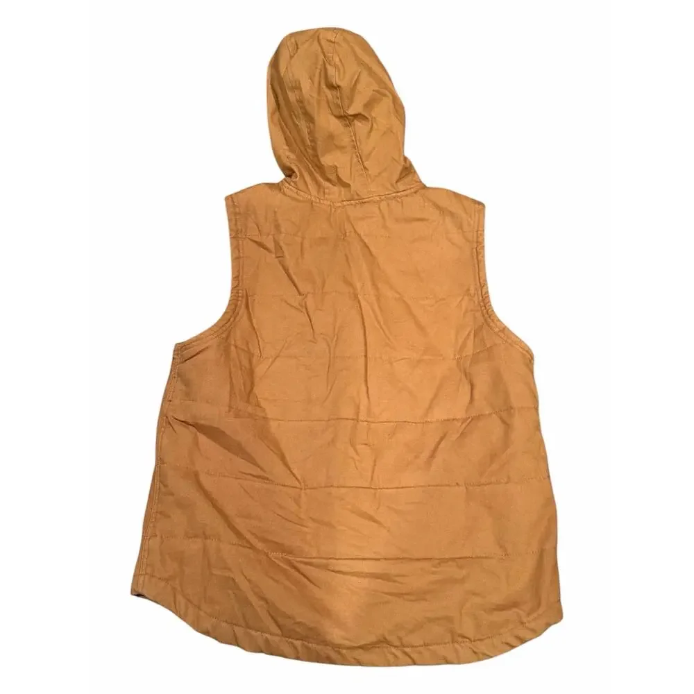 Wrangler Workwear Vest Men's L Tan Utility Zip Up Carpenter Outdoor Work